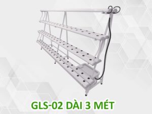 Giàn trồng rau thủy canh bán chữ A dài 3m 4 tầng, 8 ống