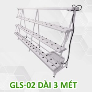 Giàn trồng rau thủy canh bán chữ A 3m 4 tầng, 8 ống